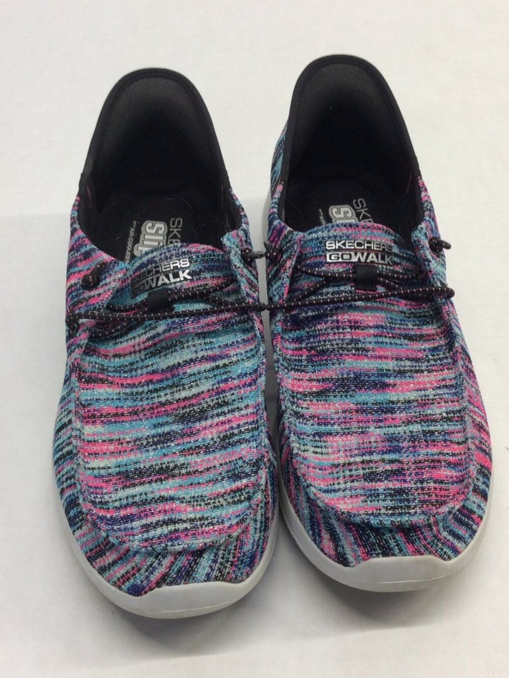 Skechers Hands Free Slip-Ins Go Walk Joy Halen Multi Color Block Shoes sz 9.5